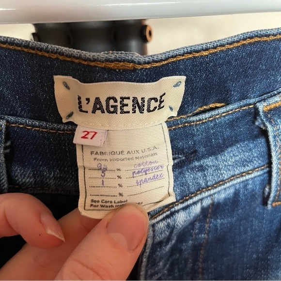 L’AGENCE Nicoline Slim High Rise Diamond Wash Jeans - Size 27 - Picture 5 of 10